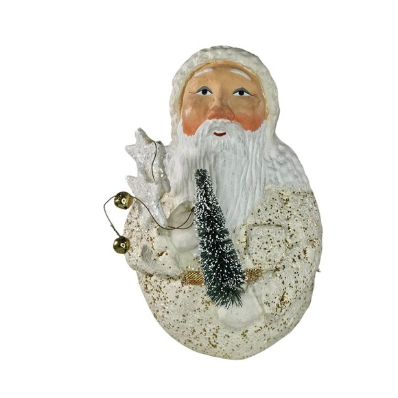 Department 56 Father Frost Roly Poly Santa Claus Belsnickle Stars Round Tree - Picture 1 of 8